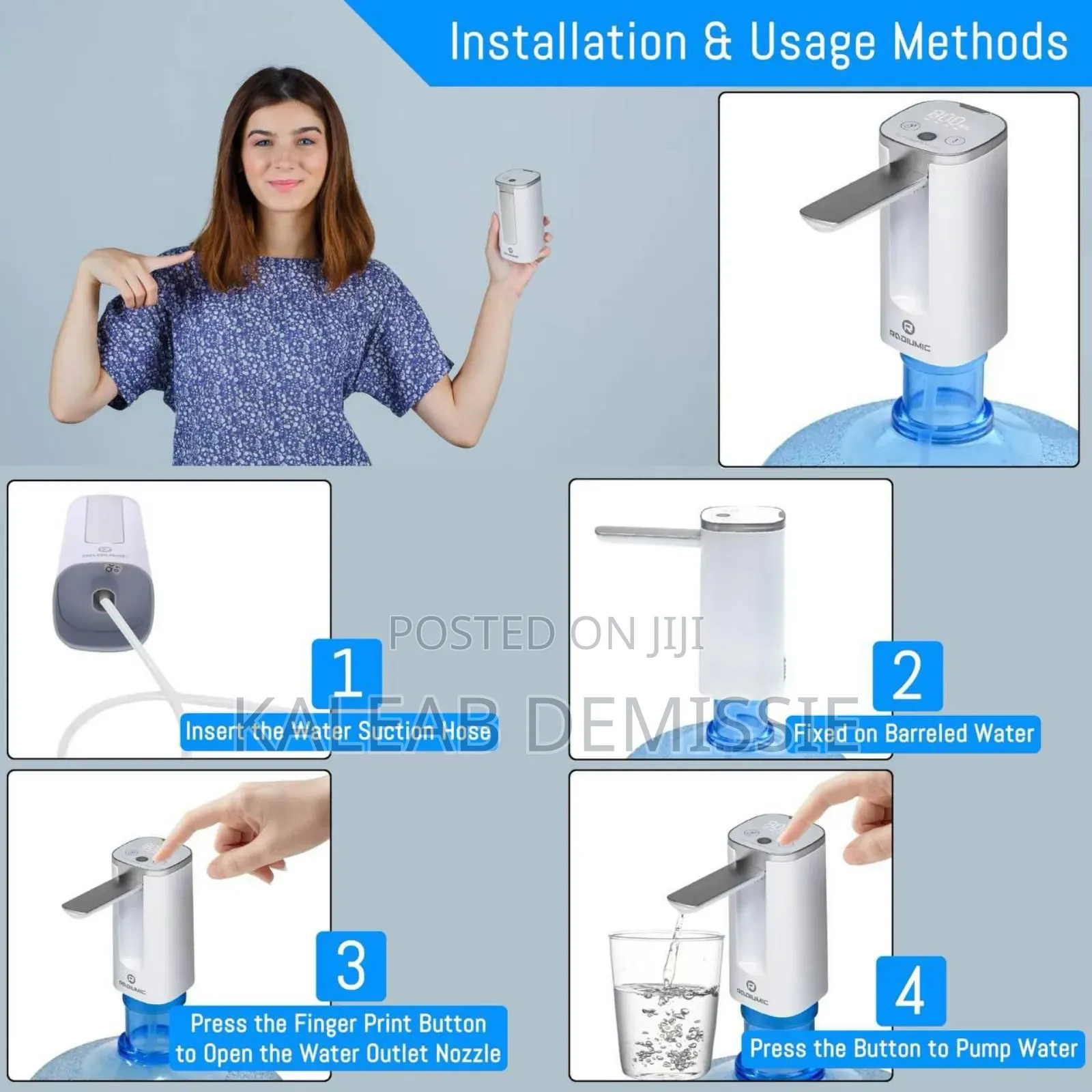 Folding Electric Water Pump የውሃ Dispenser