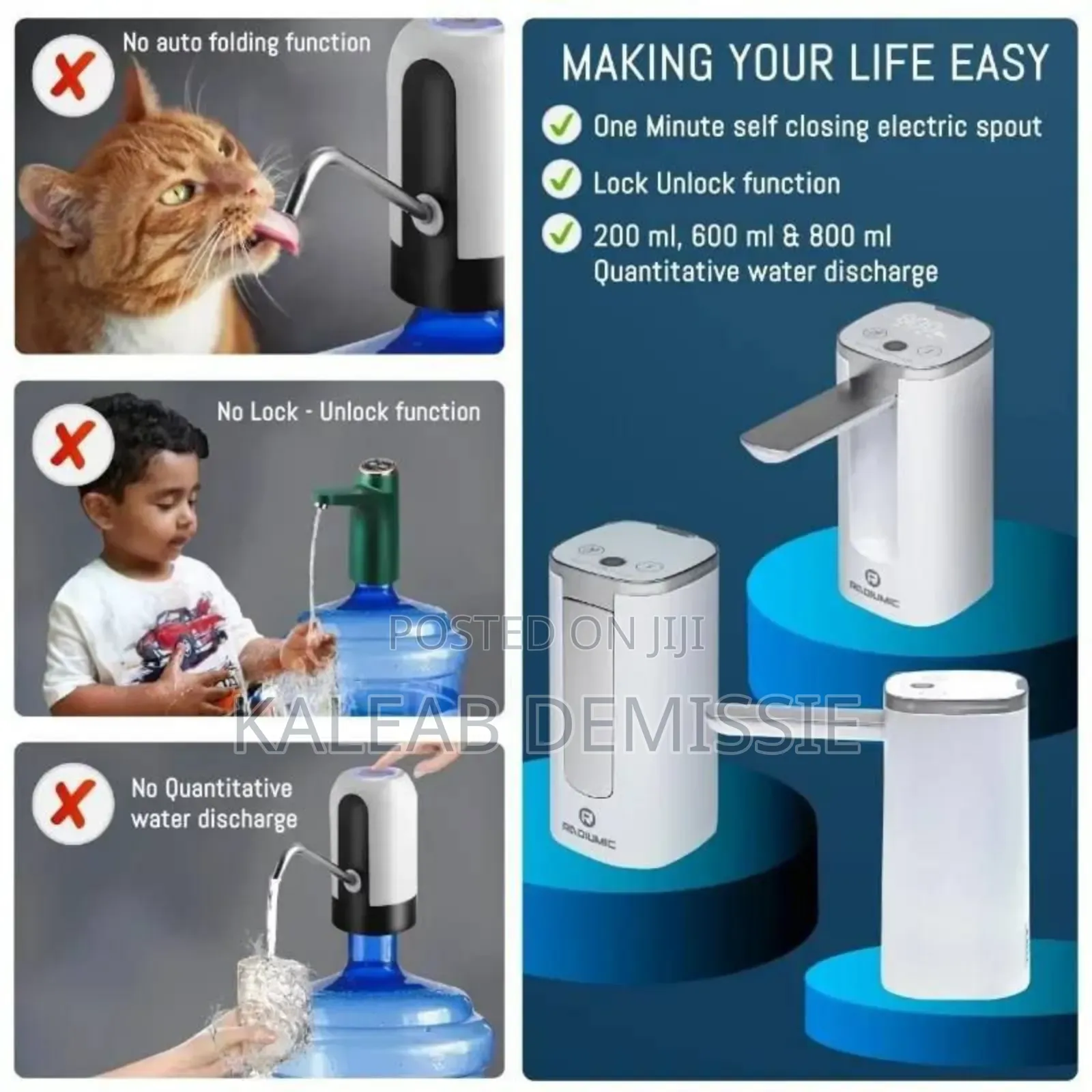 Folding Electric Water Pump የውሃ Dispenser