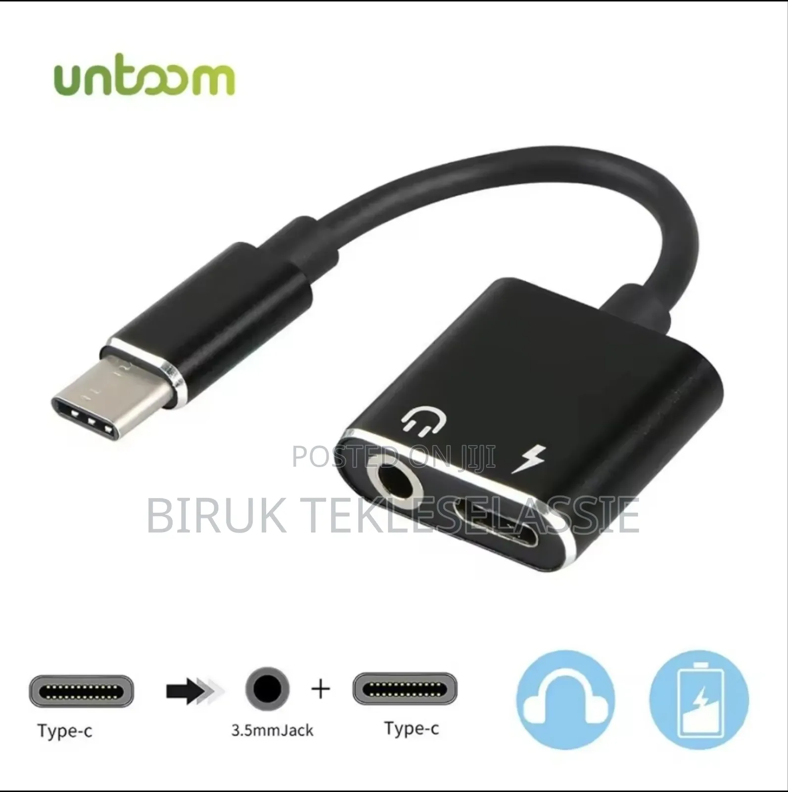 Usb-C to 3.5mm Headphone + Charger Adapter