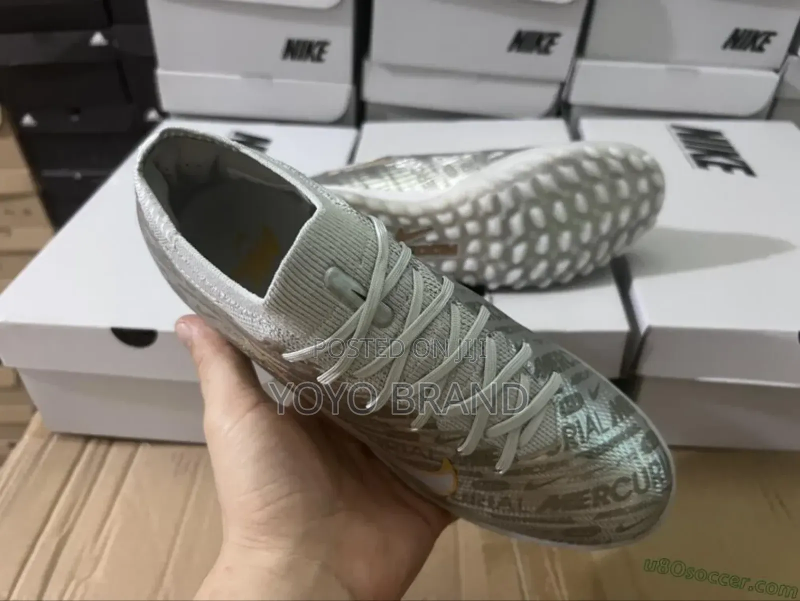 Nike Mercurial Vapor 15 Eliite Turf)Tf)Silver/Green Soccer Cleats