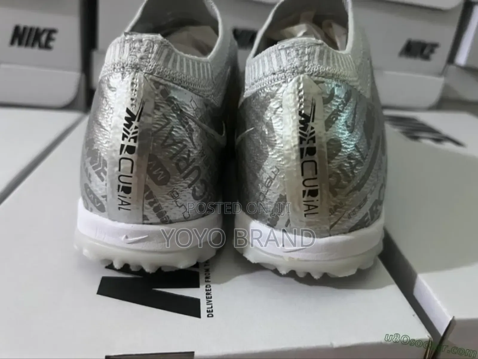 Nike Mercurial Vapor 15 Eliite Turf)Tf)Silver/Green Soccer Cleats