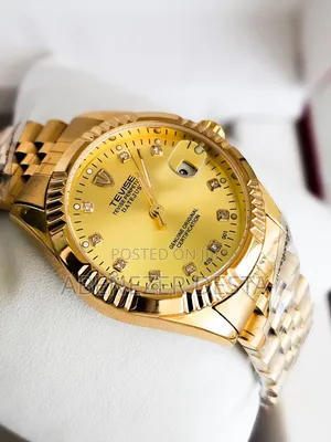 Gold-Tone Stainless Steel Tevise Perpetual Datejust Watch.