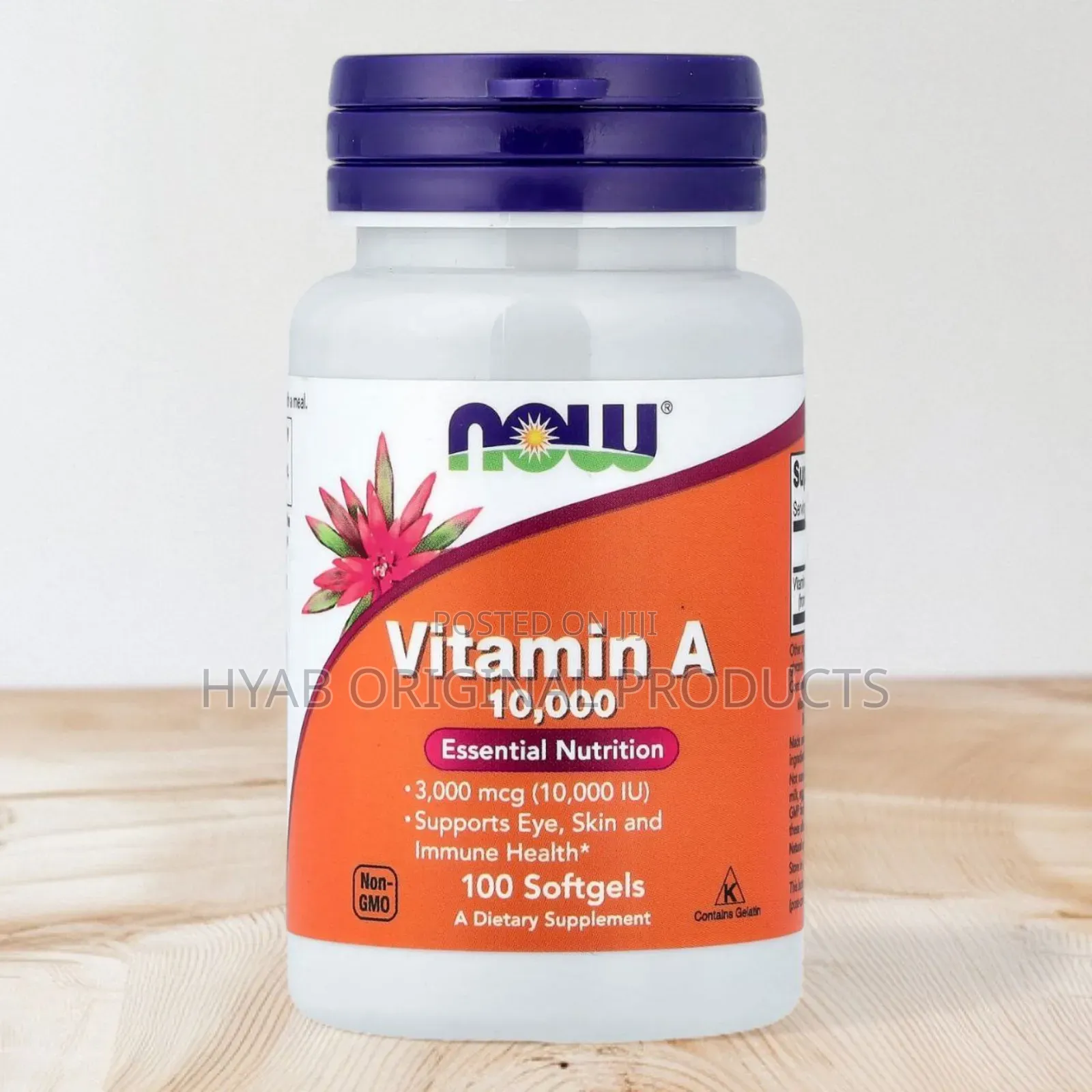Vitamin A, 3,000 MCG (10,000 Iu), 100 Softgel