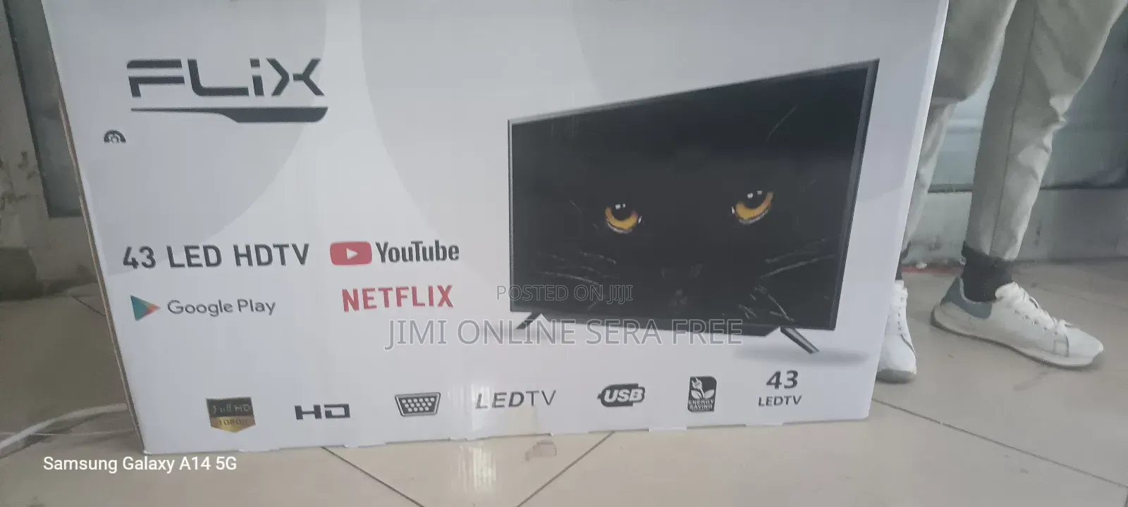 Flix Smart Tv 43 Inch Andraid Doubel Gelass Bord New 2025 Model