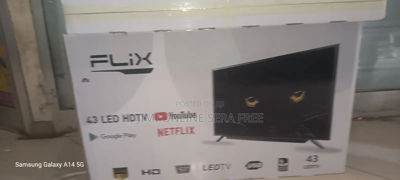 Flix Smart Tv 43 Inch Andraid Doubel Gelass Bord New 2025 Model