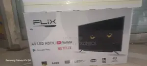 Flix Smart Tv 43 Inch Andraid Doubel Gelass Bord New 2025 Model