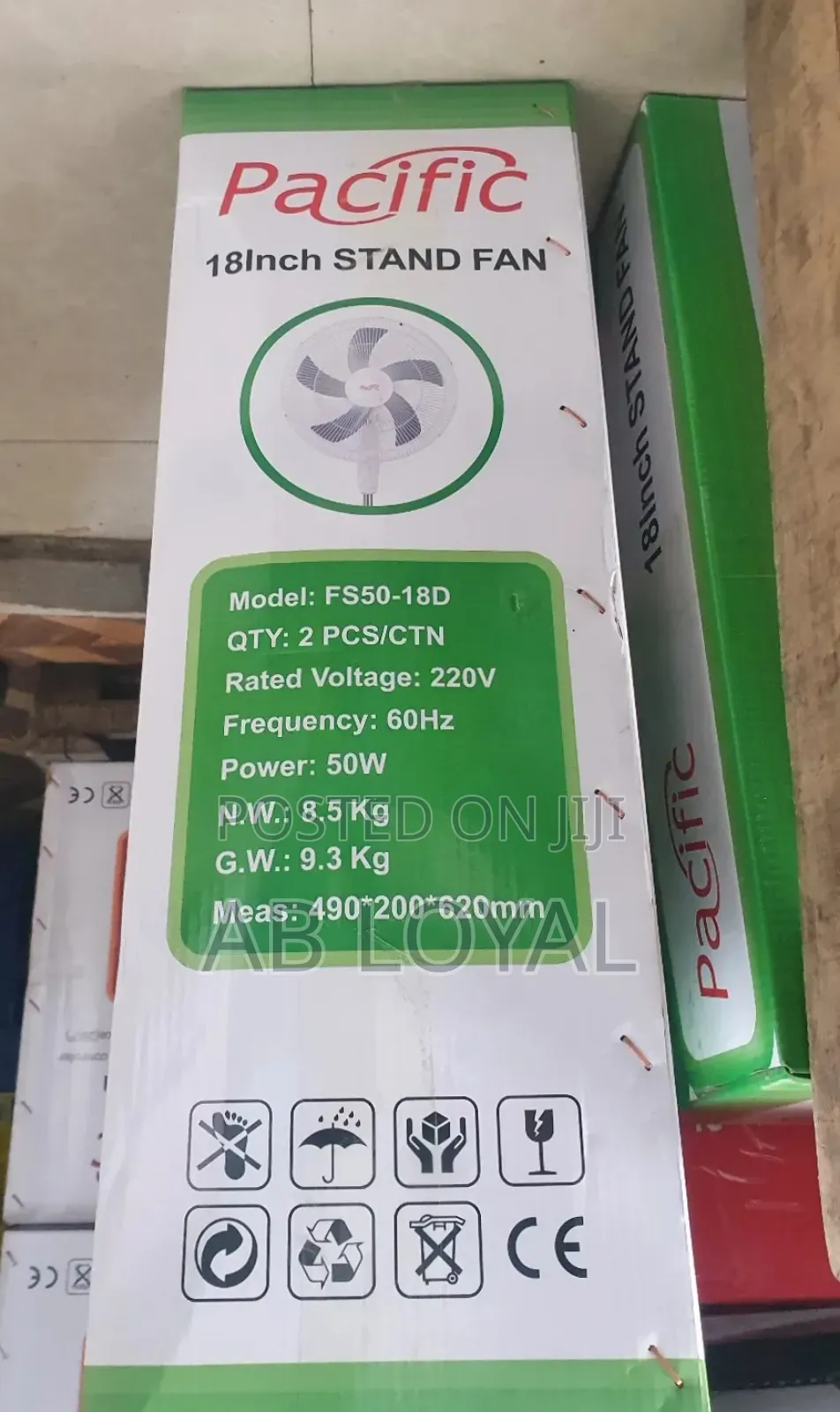 Brand New Pacific 18-inch Stand Floor Fan (Model Fs-50-18d)