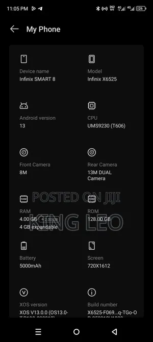 Infinix Smart 8 128 GB Black