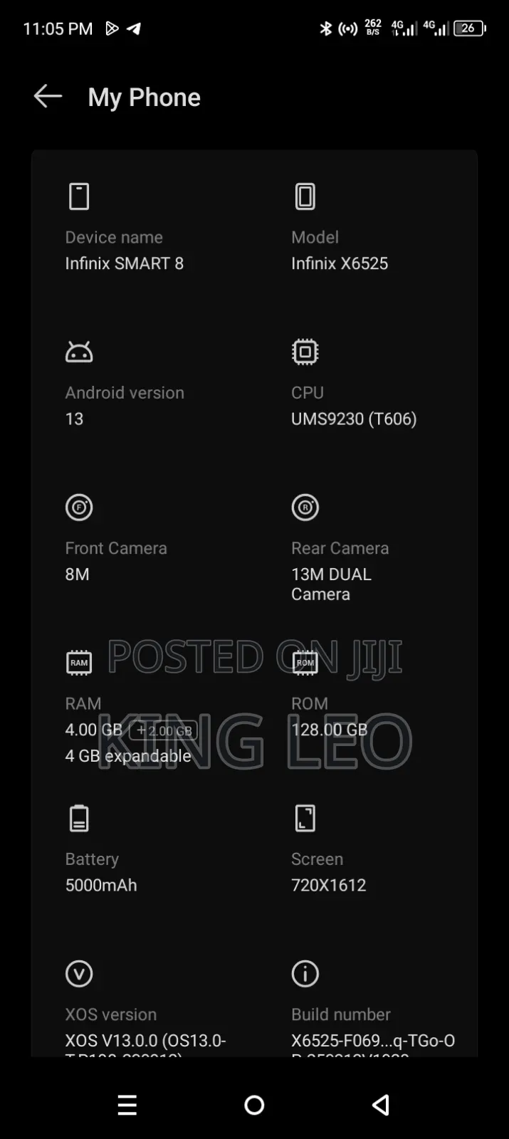 Infinix Smart 8 128 GB Black