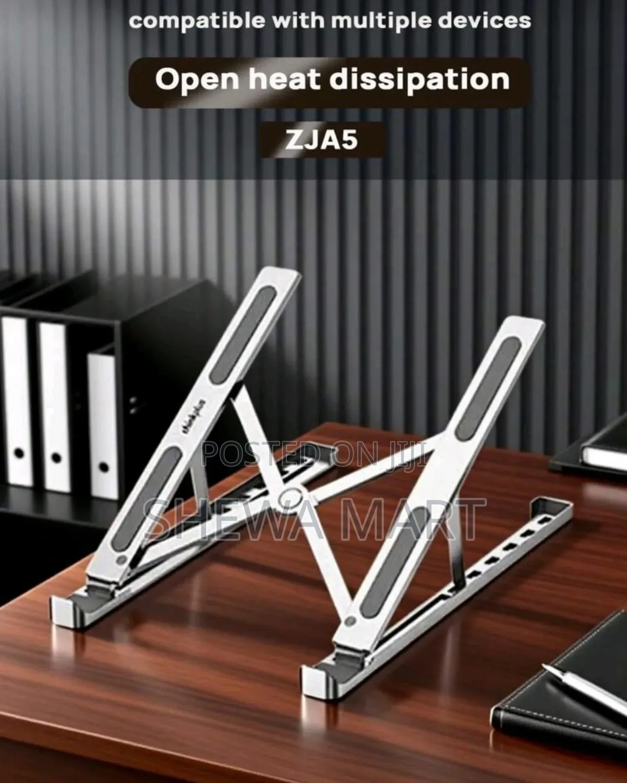 Portable Laptop Stand, Foldable And Adjustable Metal Laptop Stand, Hea