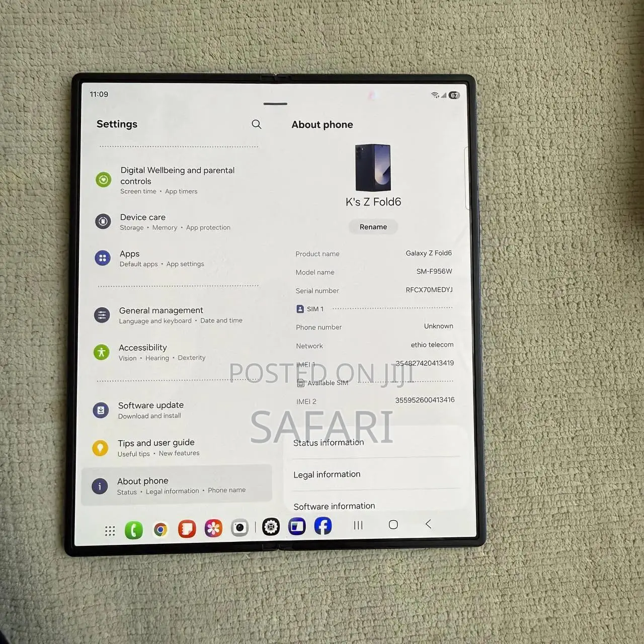 Samsung Galaxy Z Fold6 256 GB Blue