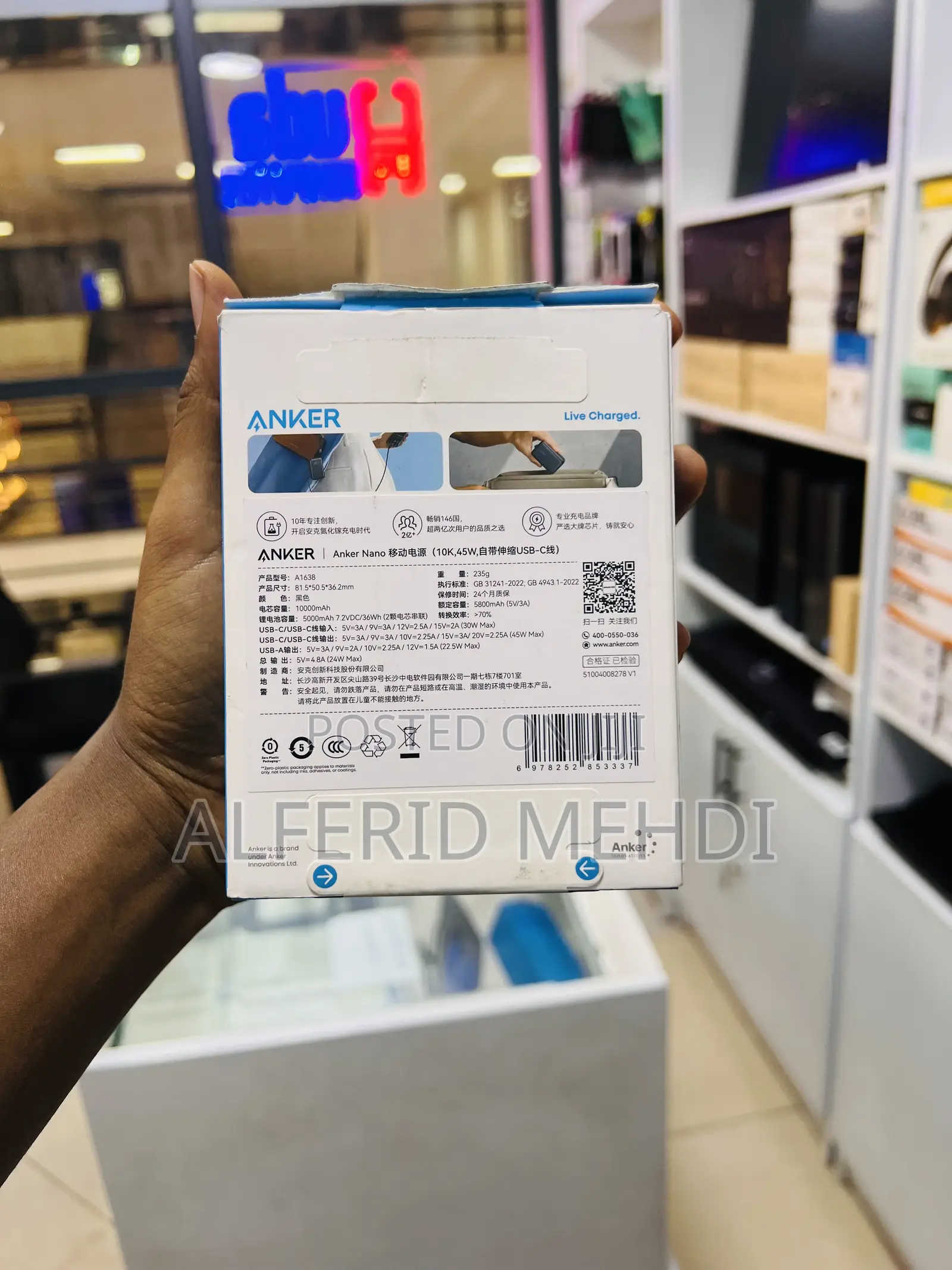 Anker Compact 45w Mini Power Bank 10000 Mah