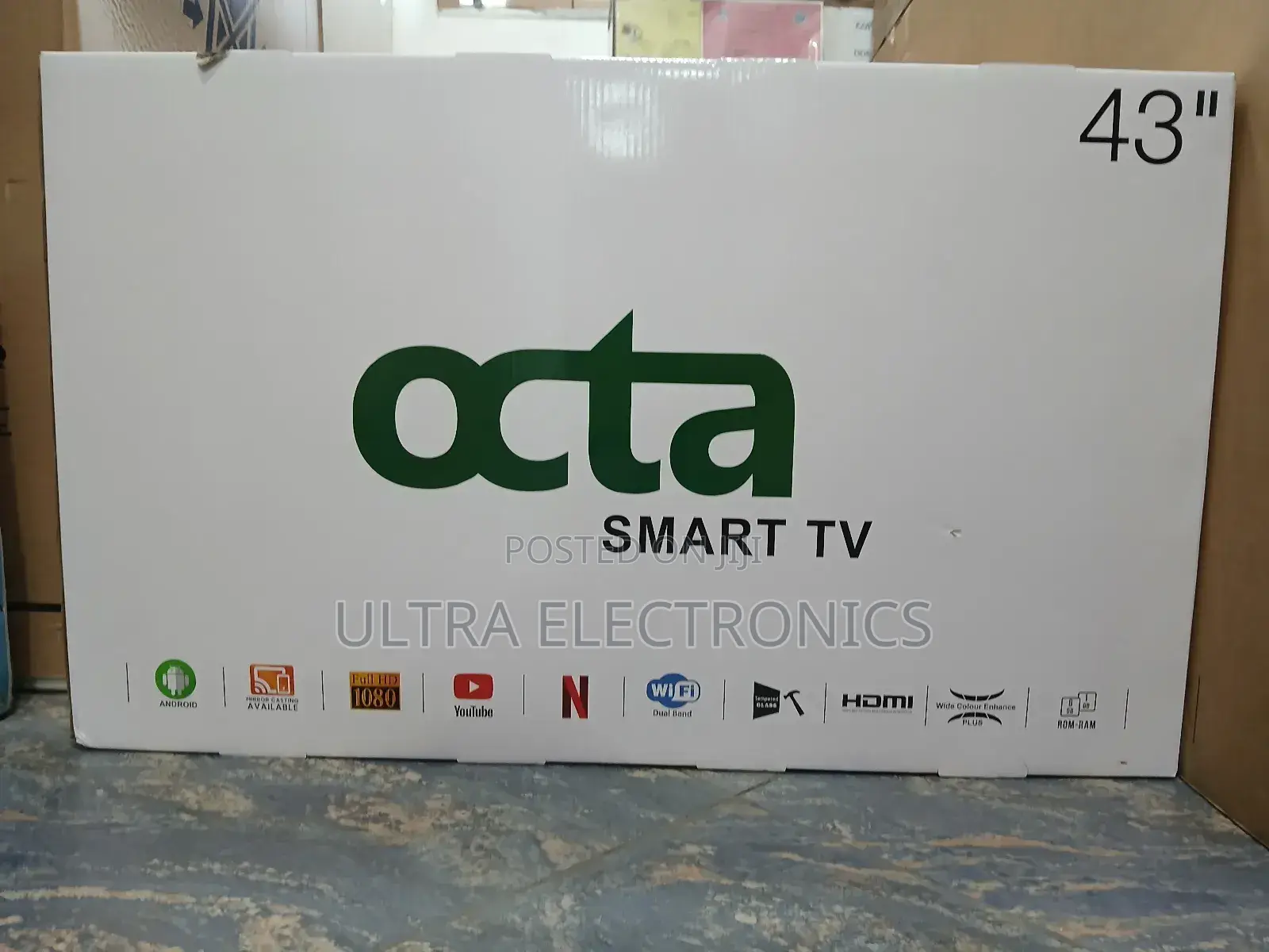 Octa 43-Inch Smart Tv Featuring a Frameless Android Operating System.