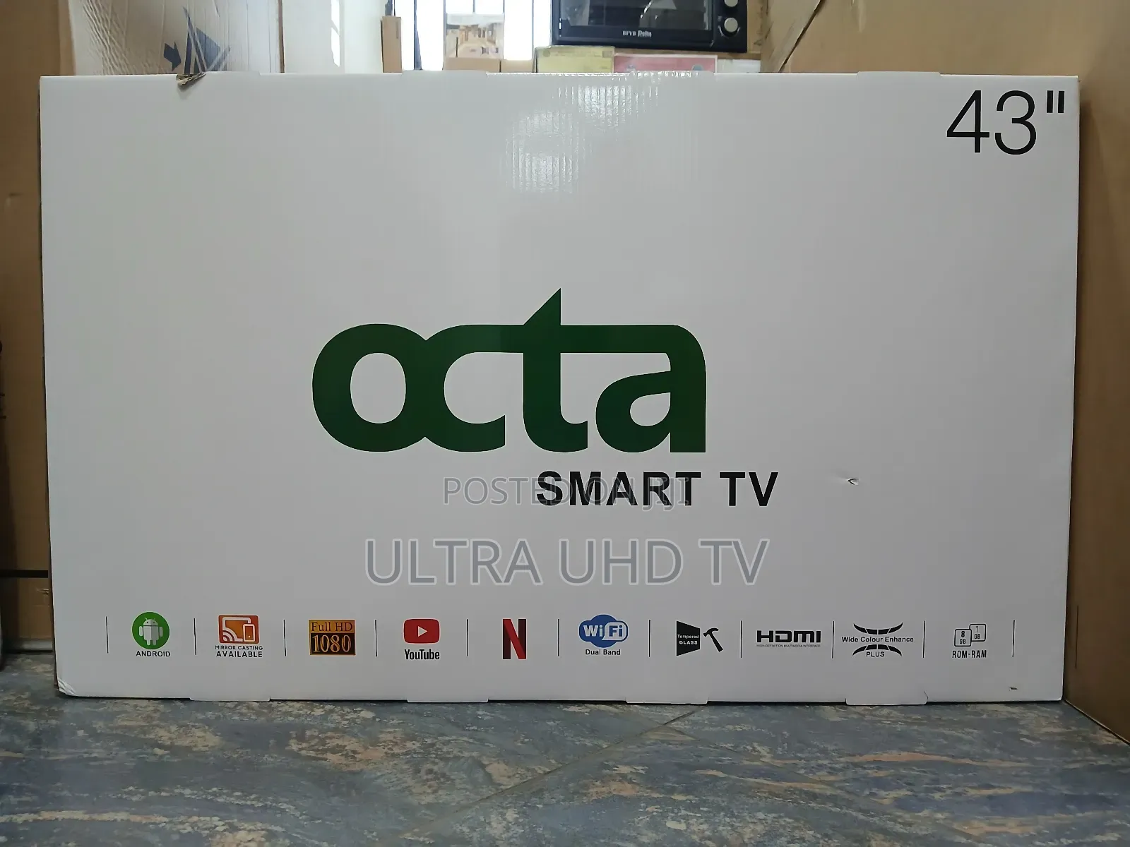 Octa 43-Inch Smart Tv Featuring a Frameless Android Operating System.