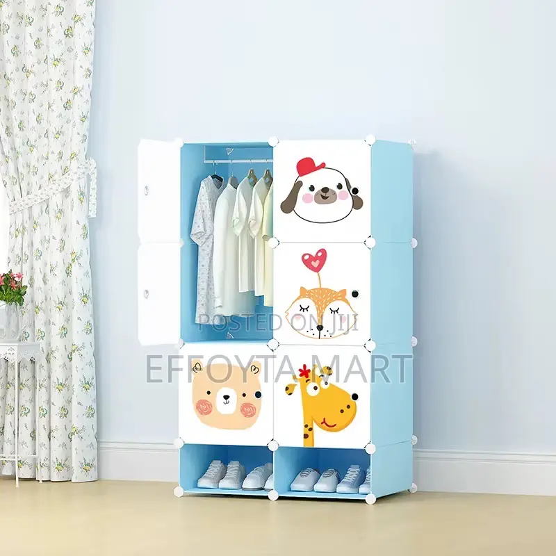 Plastic and Metal Cubic Cloth Cabinet