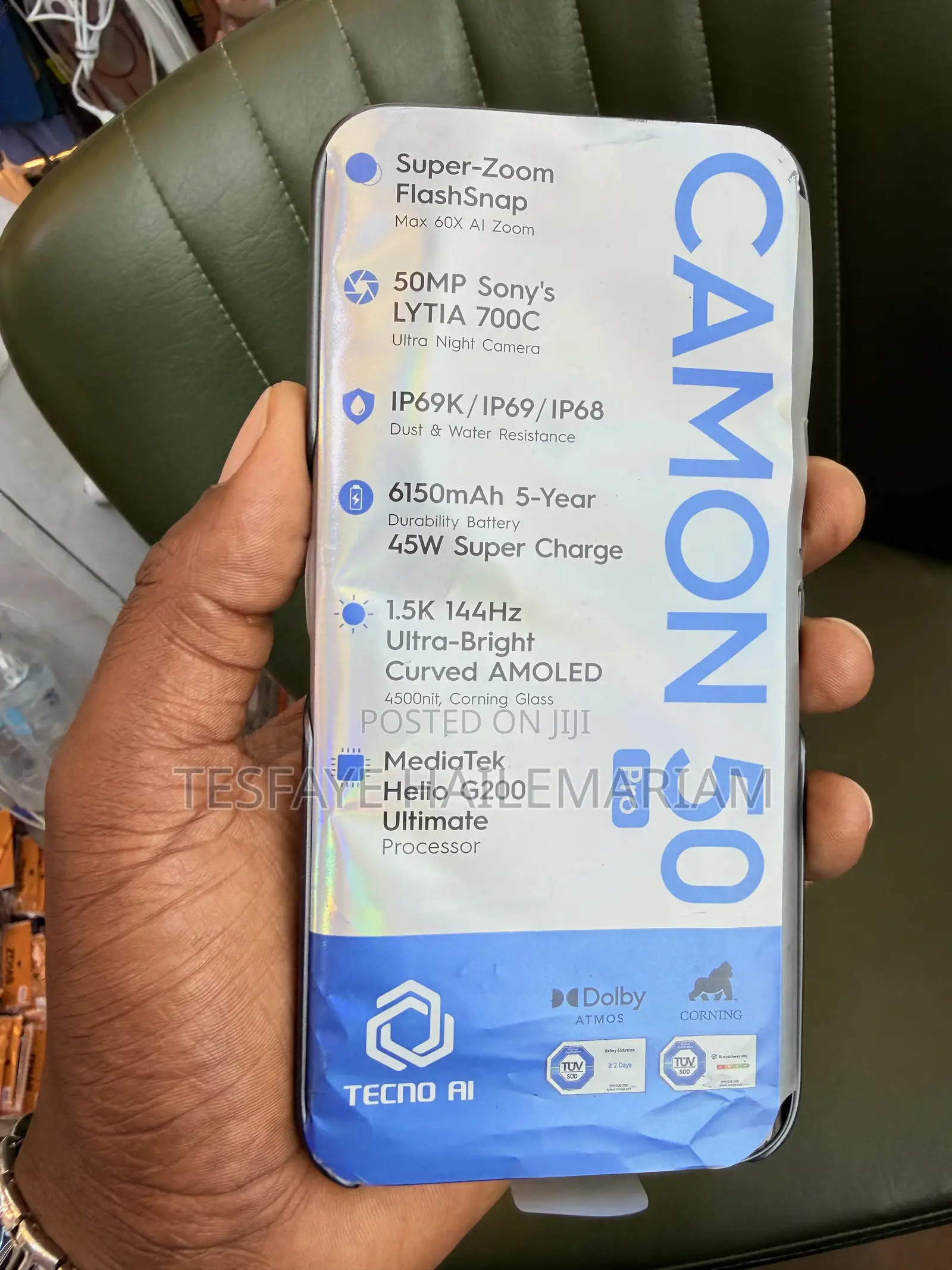 New Tecno Camon 50 256 GB Black
