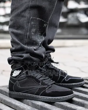 Nike Air Jordan 1 Retro *Travis Scott High Black Phantom Unisex Shoes