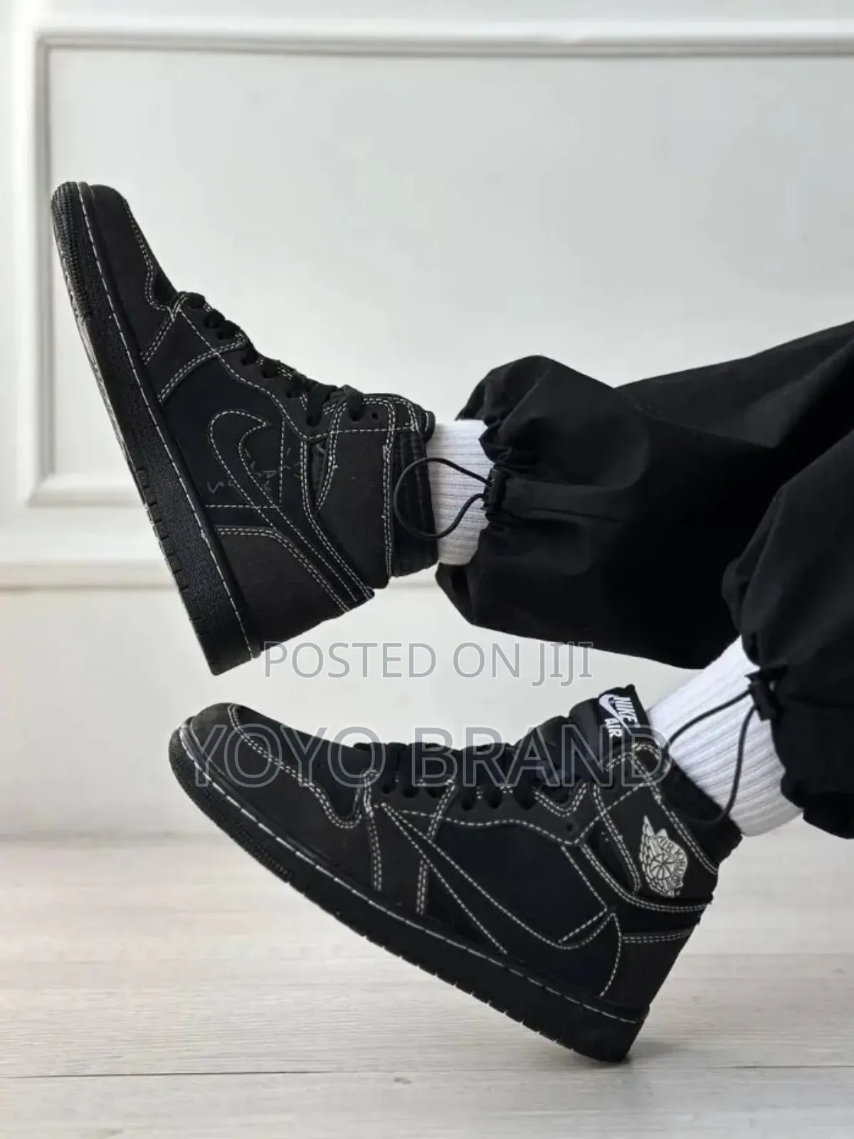 Nike Air Jordan 1 Retro *Travis Scott High Black Phantom Unisex Shoes