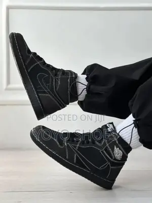 Nike Air Jordan 1 Retro *Travis Scott High Black Phantom Unisex Shoes