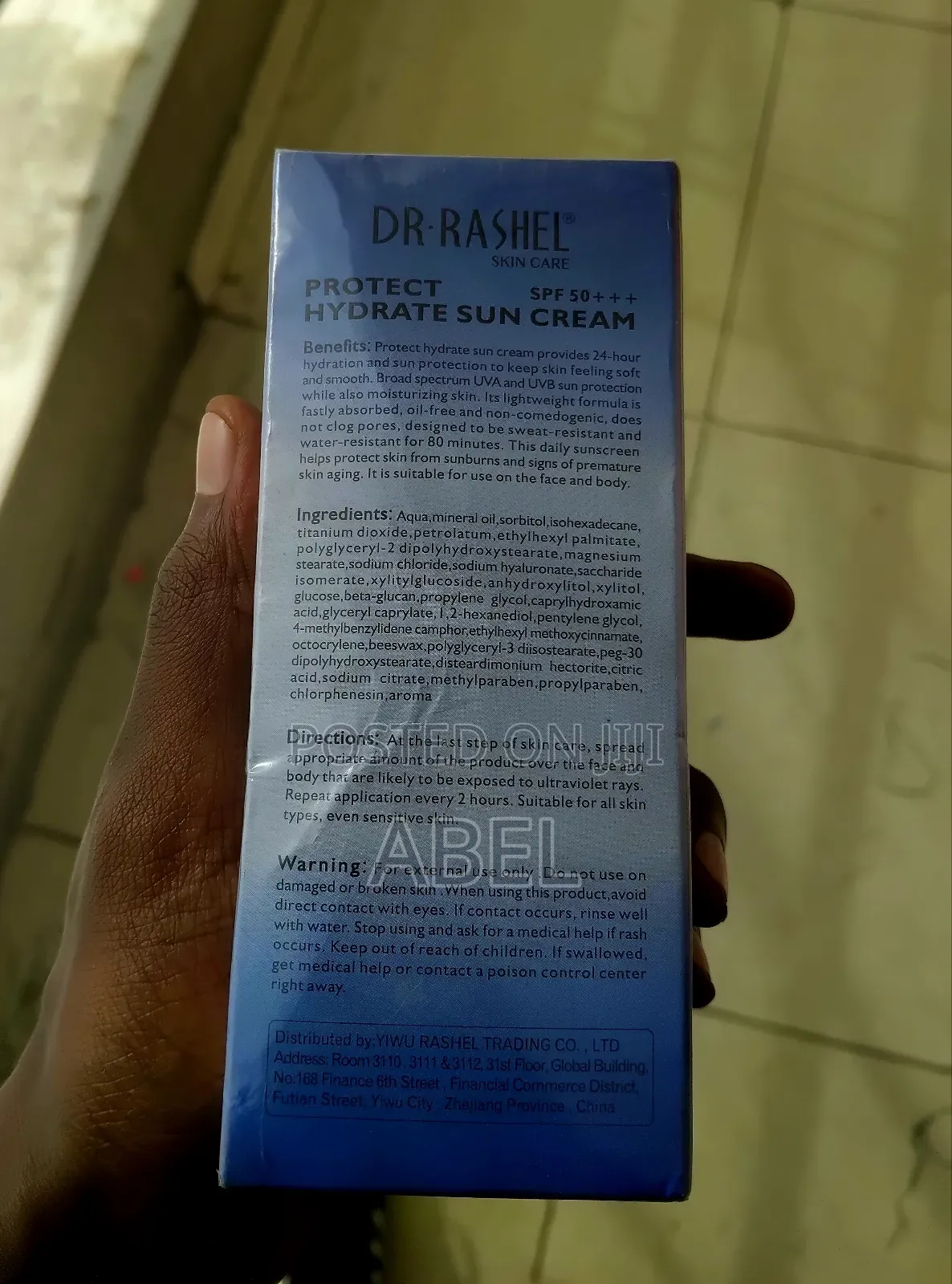 Dr Rashel Sun Cream Hydrate SPF 50 Sunscreen