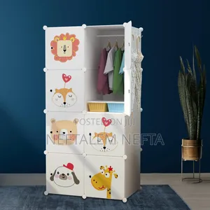 Plastic and Metal Cubic Cloth Cabinet
