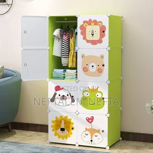 Plastic and Metal Cubic Cloth Cabinet
