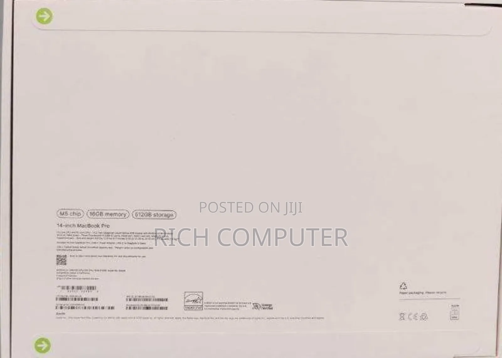 New Laptop Apple MacBook Pro 24GB Apple M5 SSD 512GB