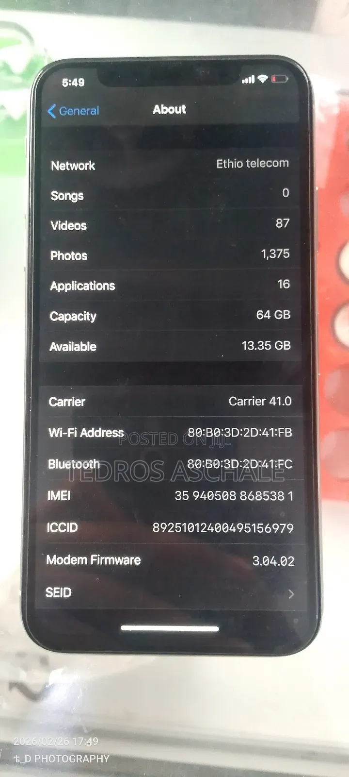 Apple iPhone X 64 GB White