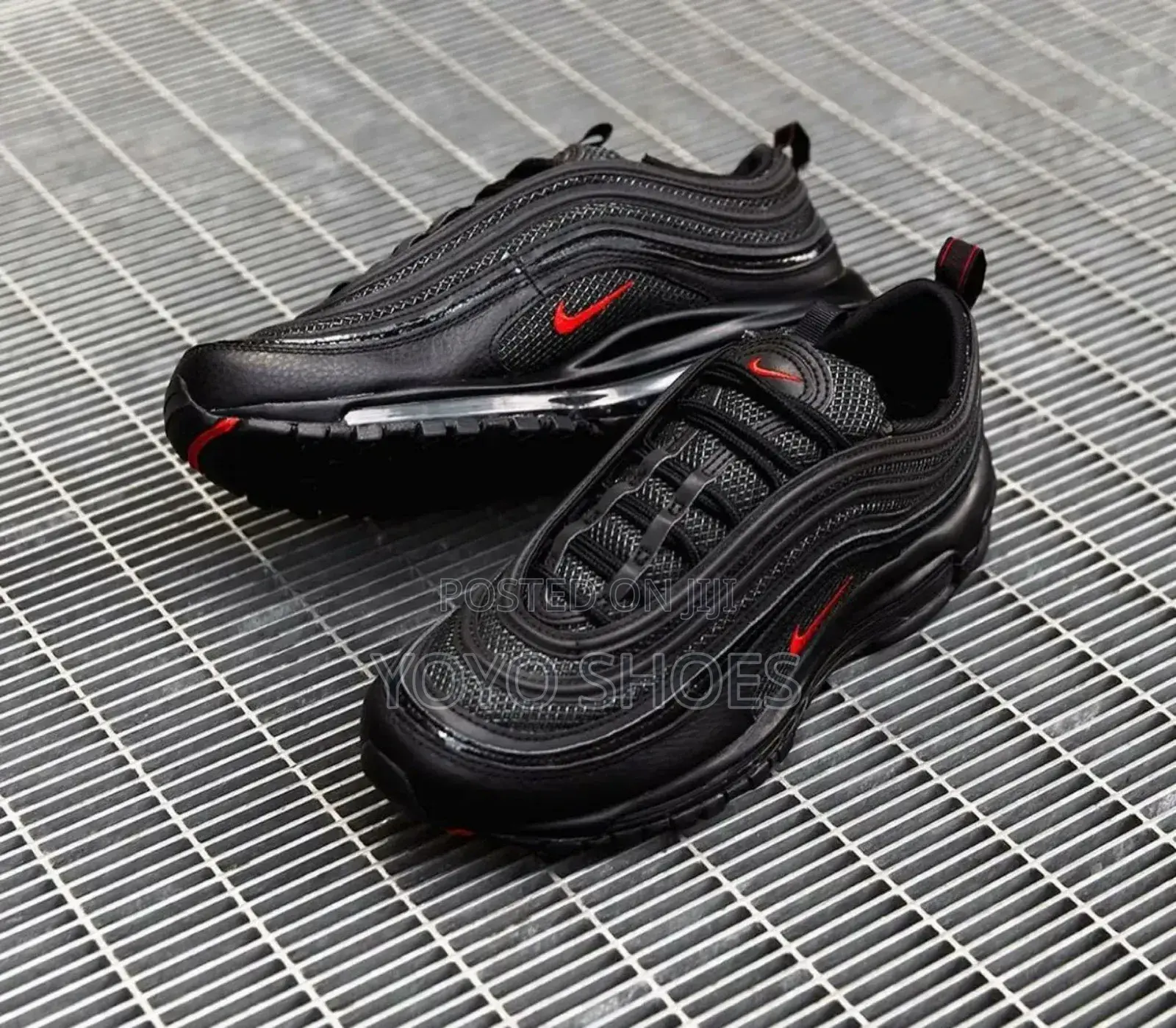 Nike Air Max 97 Black University Red Unisex Fashion Sneaker