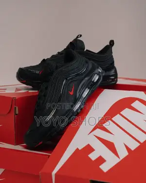 Nike Air Max 97 Black University Red Unisex Fashion Sneaker
