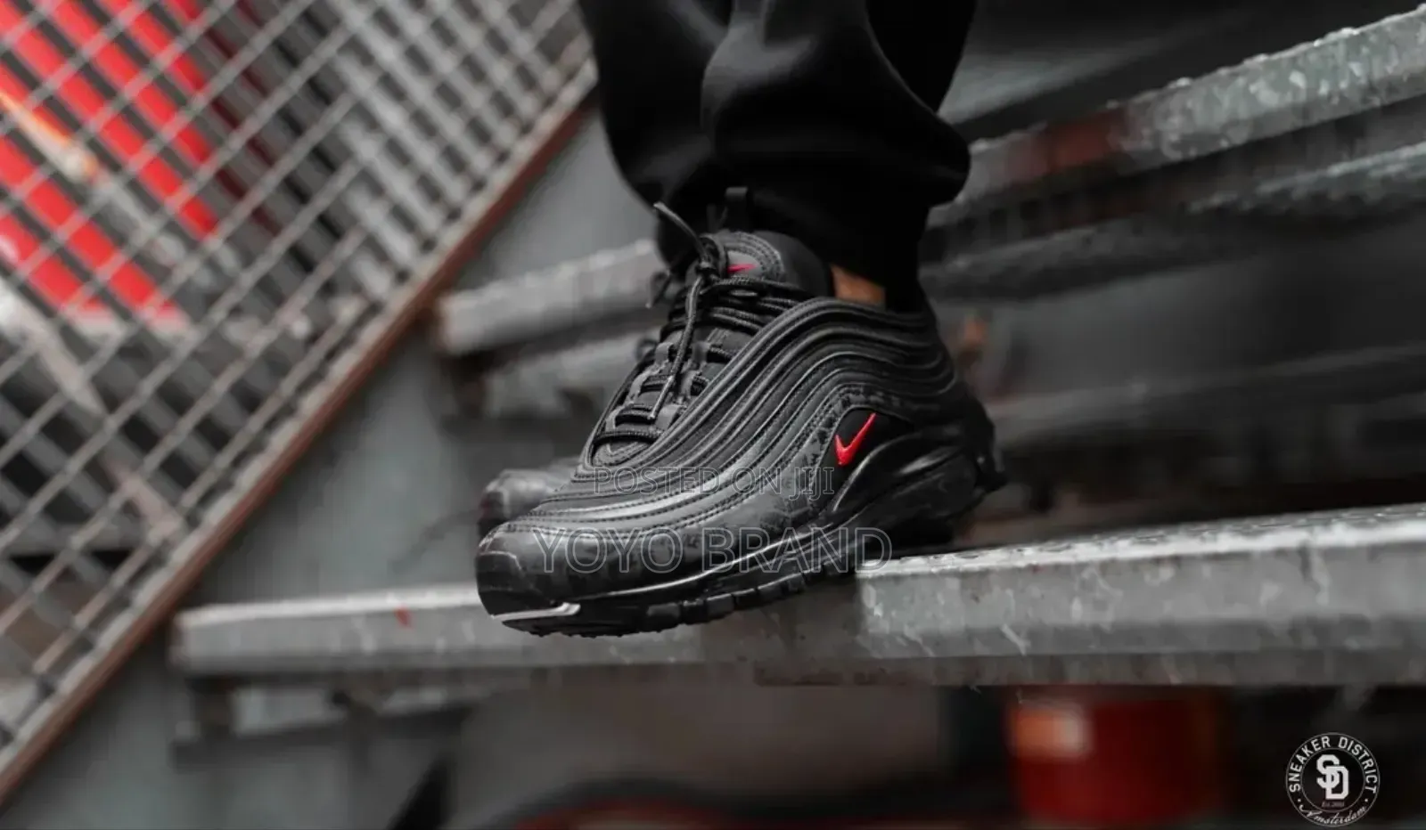 Nike Air Max 97 Black University Red Unisex Fashion Sneaker