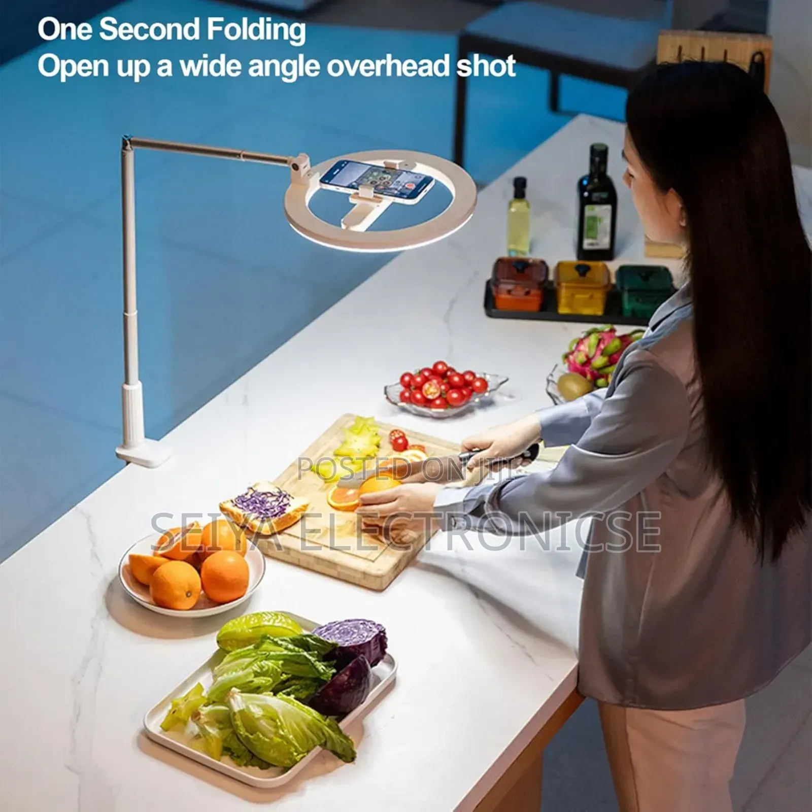 Foldable Desktop Ring Light Designed For Smartphones,