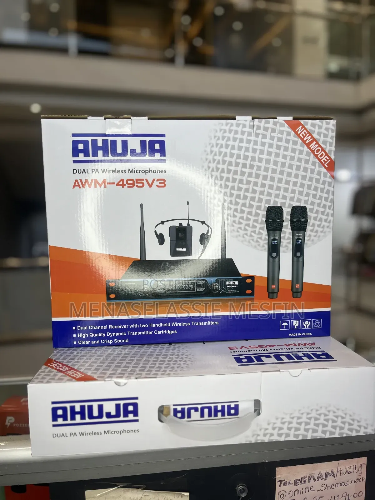 Ahuja V3 Dual Pa Wireless Microphone