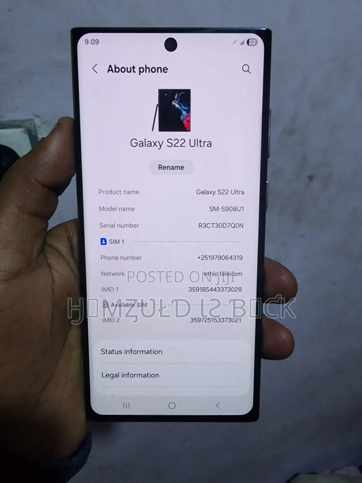 Samsung Galaxy S22 Ultra 128 GB Black