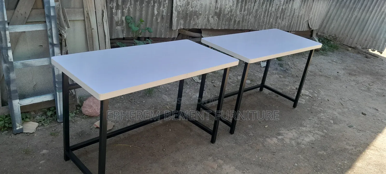 Metal Study Table With Lamented MDF Top