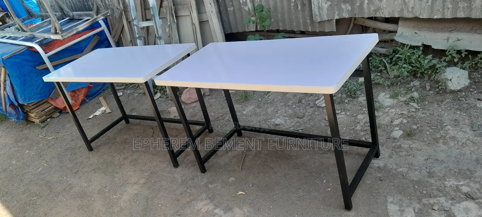 Metal Study Table With Lamented MDF Top