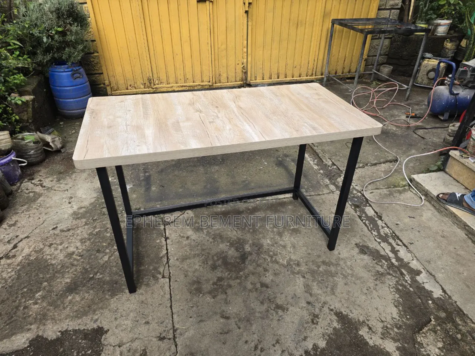 Metal Study Table With Lamented MDF Top