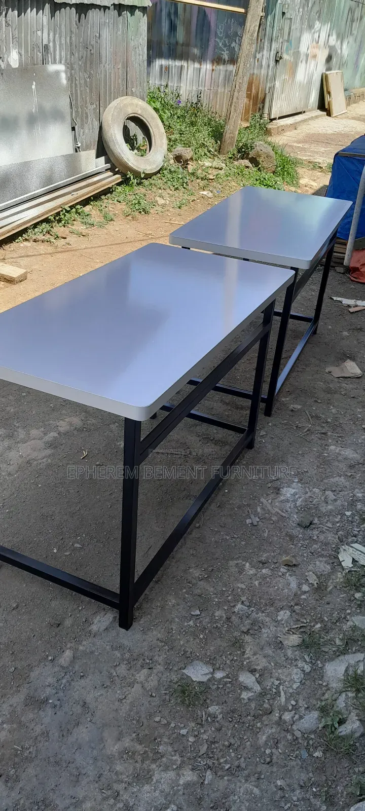 Metal Study Table With Lamented MDF Top