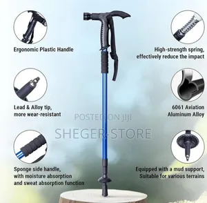Orginal Vectorx Shock Absorbing Adjustable Walking Stick + Led Light