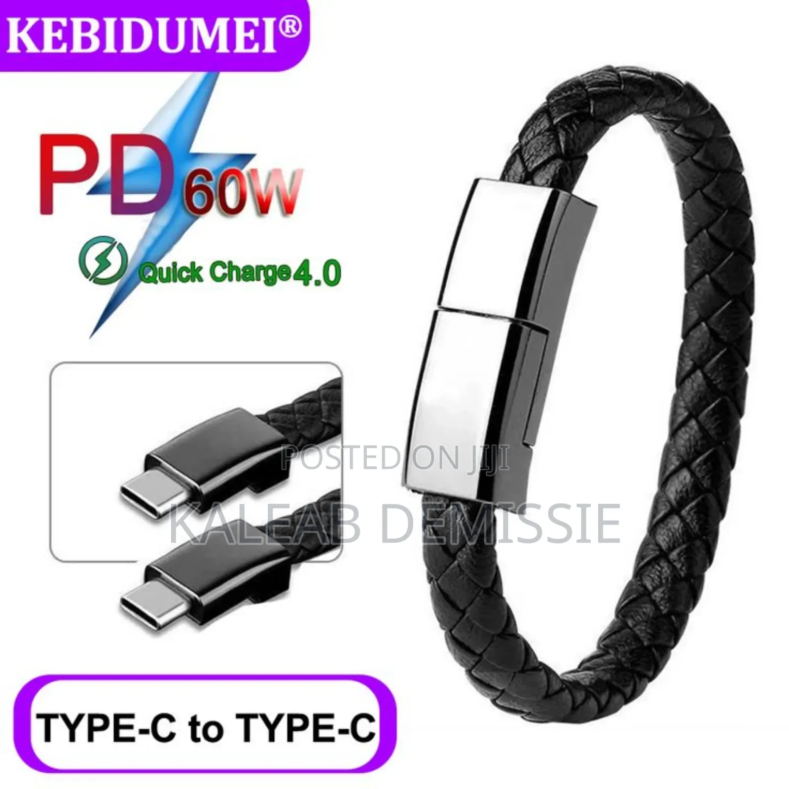 Porodo Usb-C to Usb-C Wristband Cable