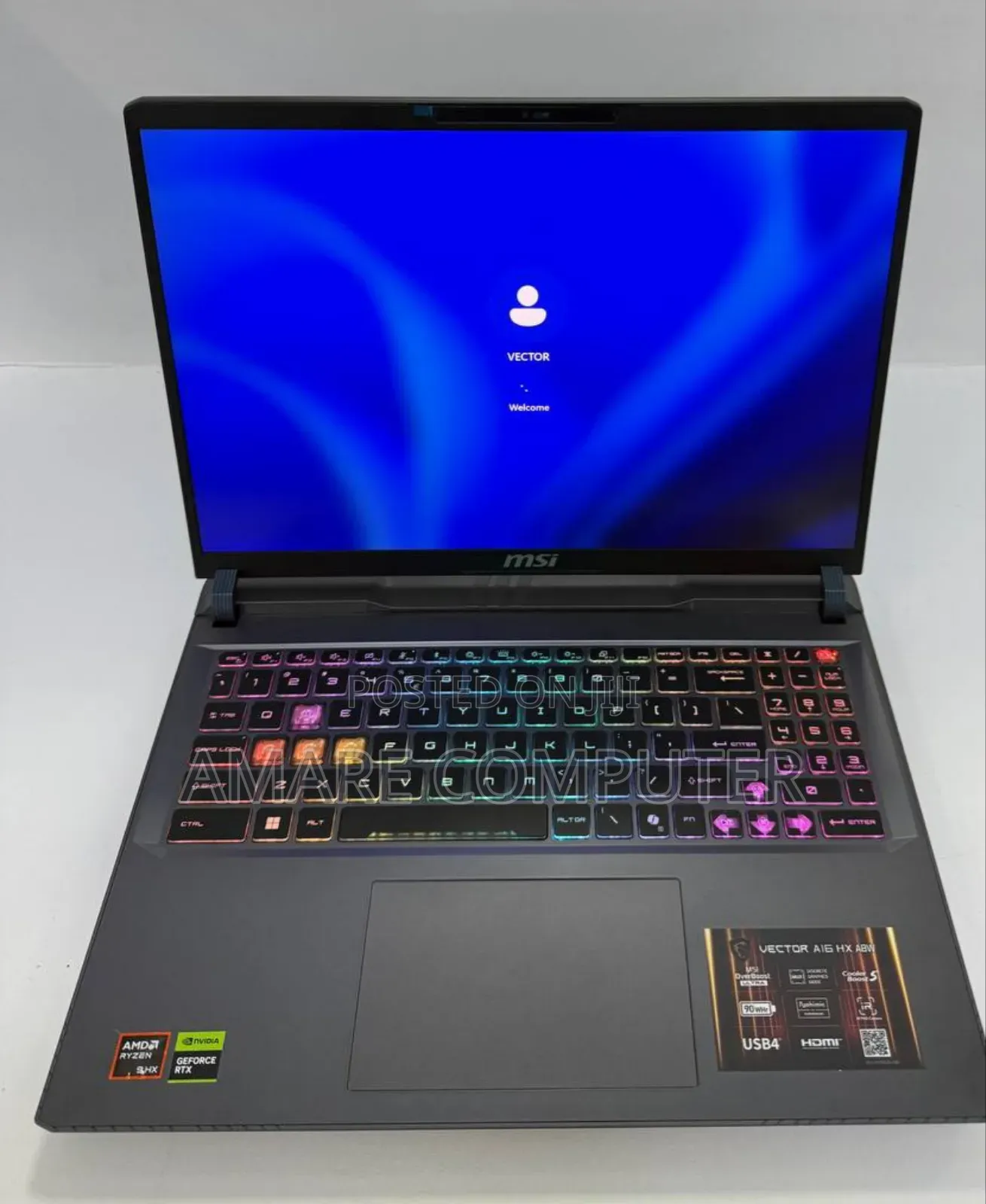 New Laptop MSI Vector 16 HX AI A2XWIG 16GB AMD Ryzen 9 SSD 1T