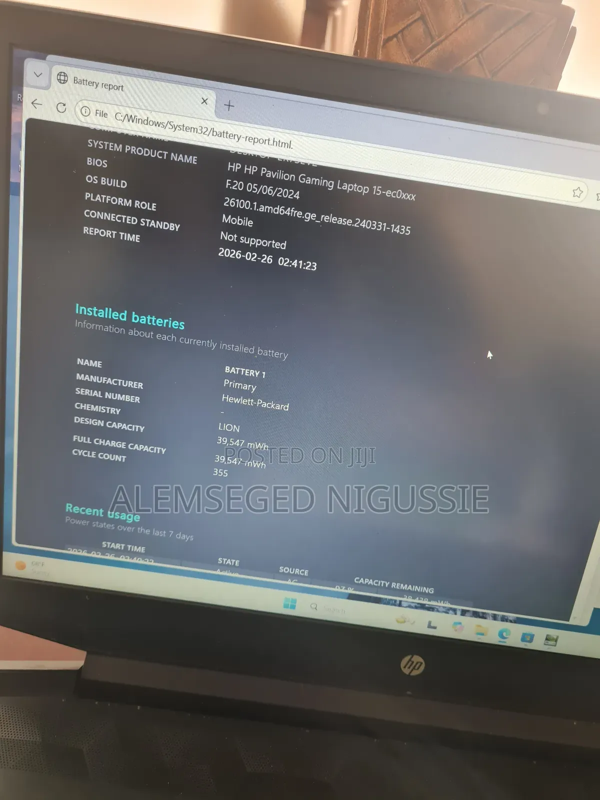 Laptop HP Pavilion 15 8GB AMD Ryzen 5 HDD+SSD 256GB