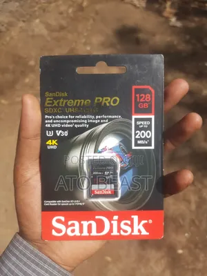 128gb Sandisk Extreme Pro SDXC Uhs-I Memory Card.