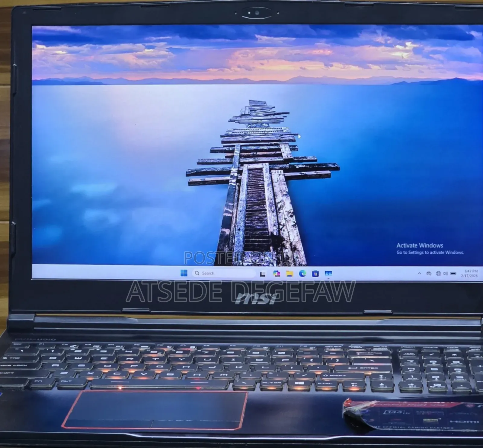 New Laptop MSI GF63 16GB Intel Core i7 SSD 512GB