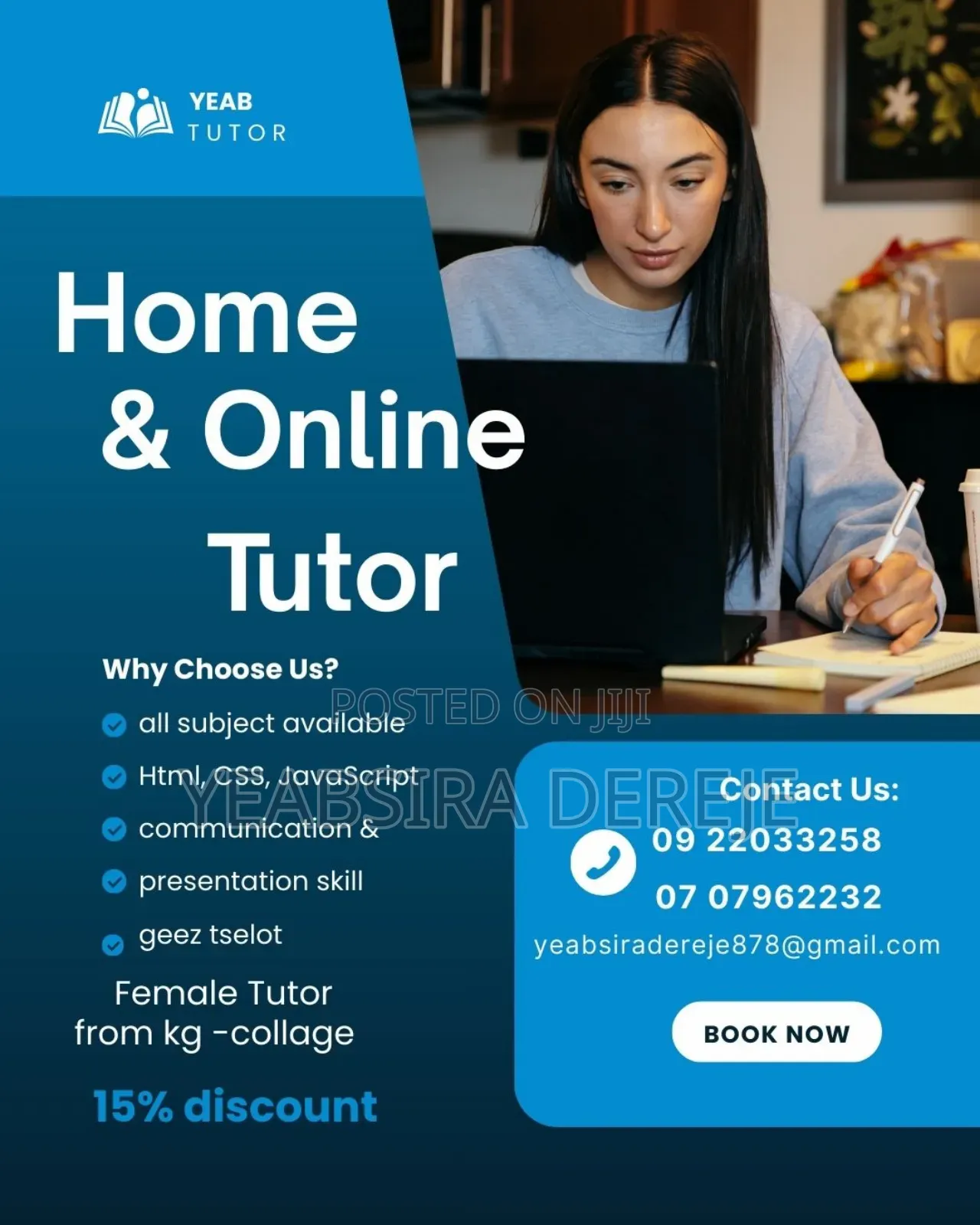 Female Home to Home Tutor for Grade Kg_college Freshmen