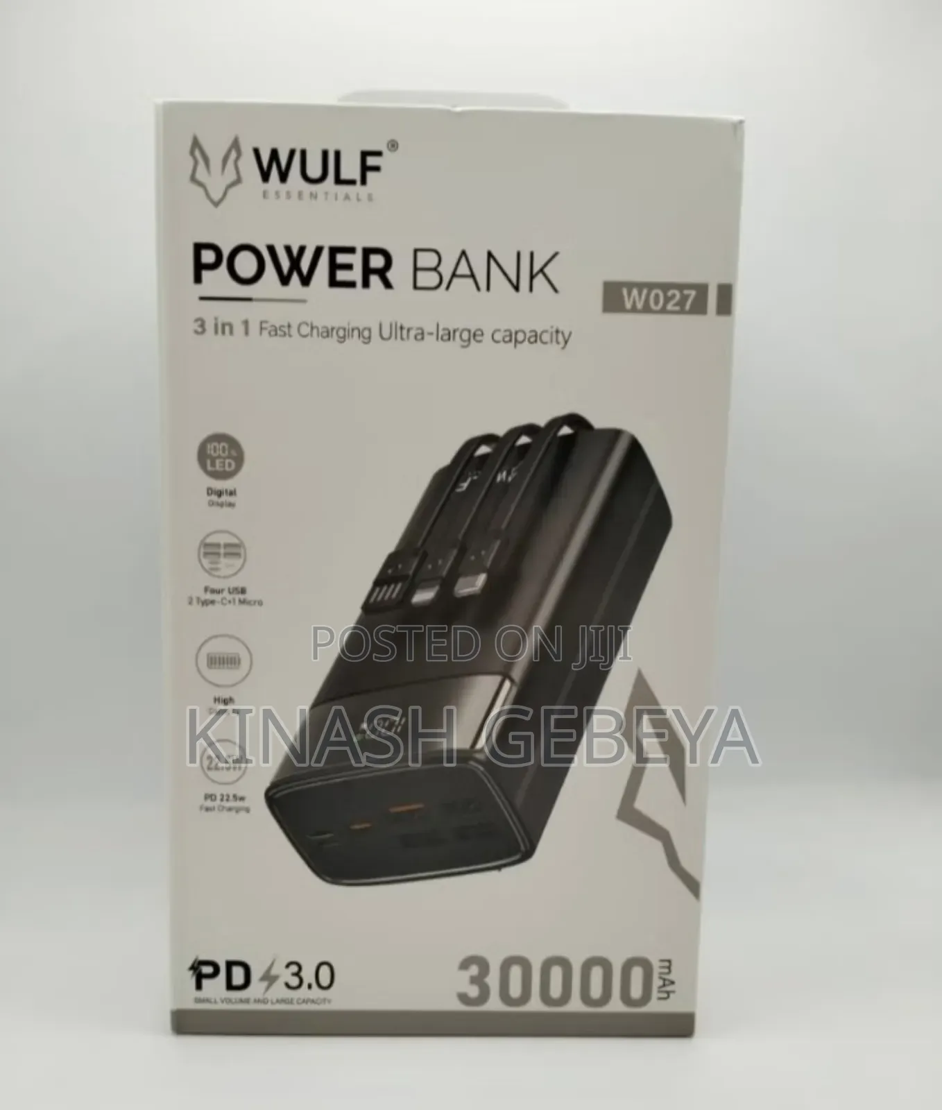 Wulf 3in1 Top Quality Power Bank(30000mah)