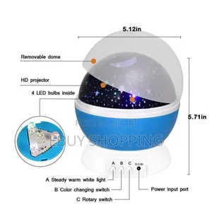 Baby Sleep Soother: Led Star Projector Lamp With Remote