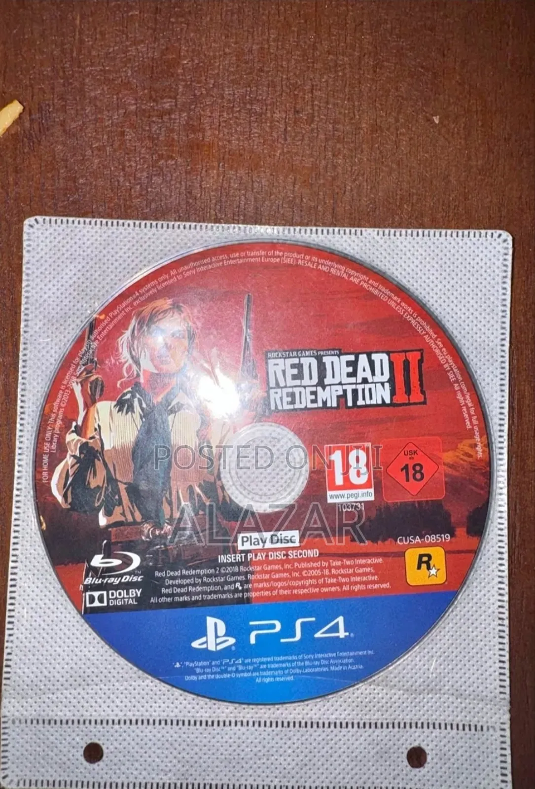 Red Dead Redmantion 2 Ps4 Cd