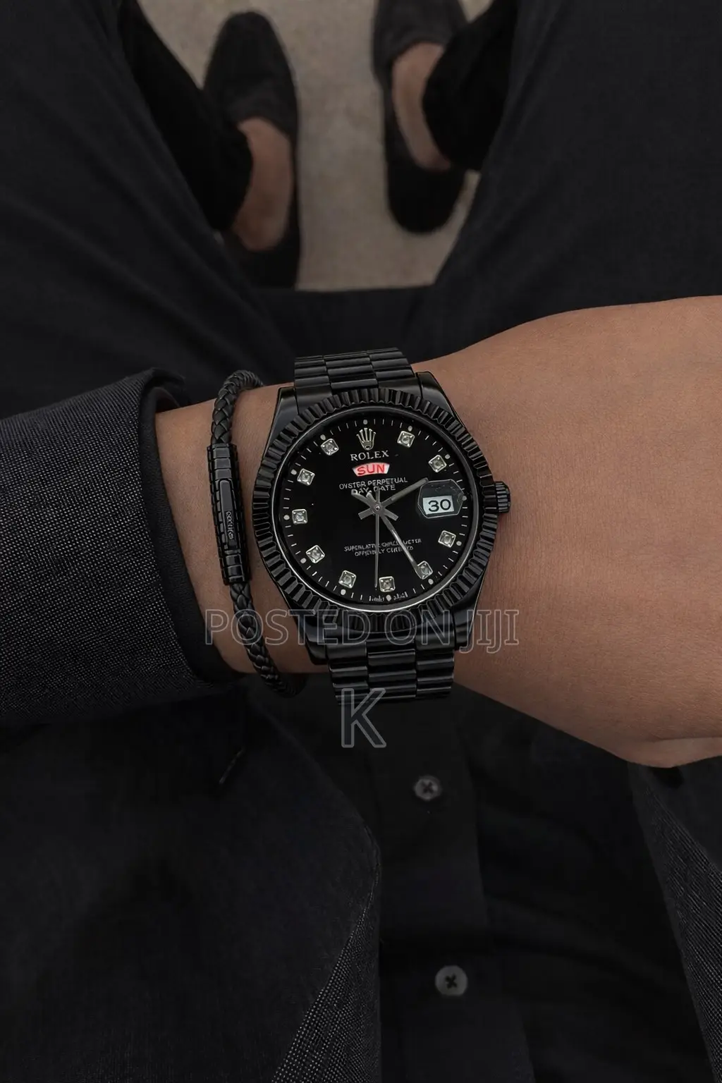 Elegant Black Rolex Classic Wacth With Box