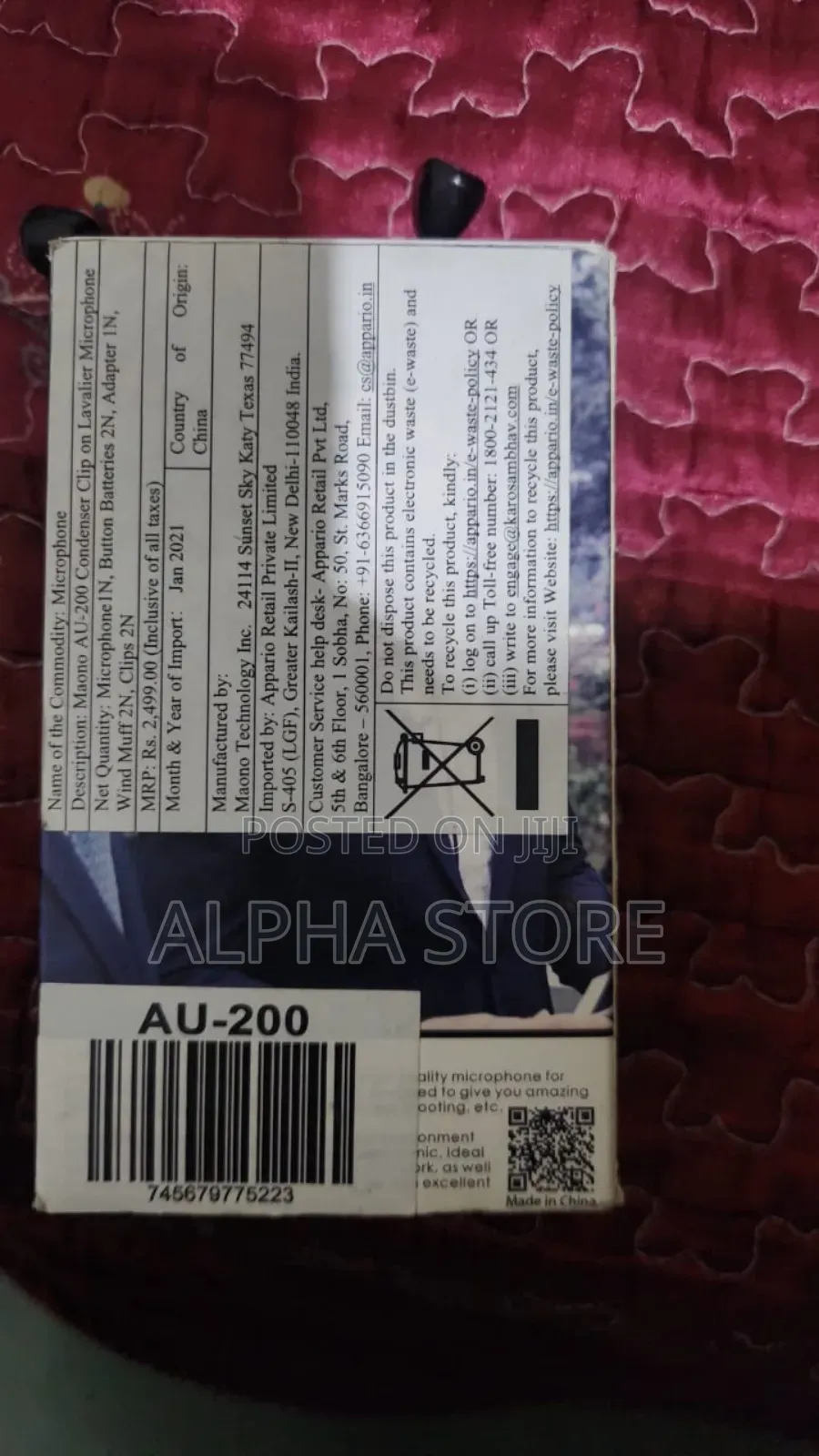 Maono Au-200 Condenser Clip on Lavalier Microphone